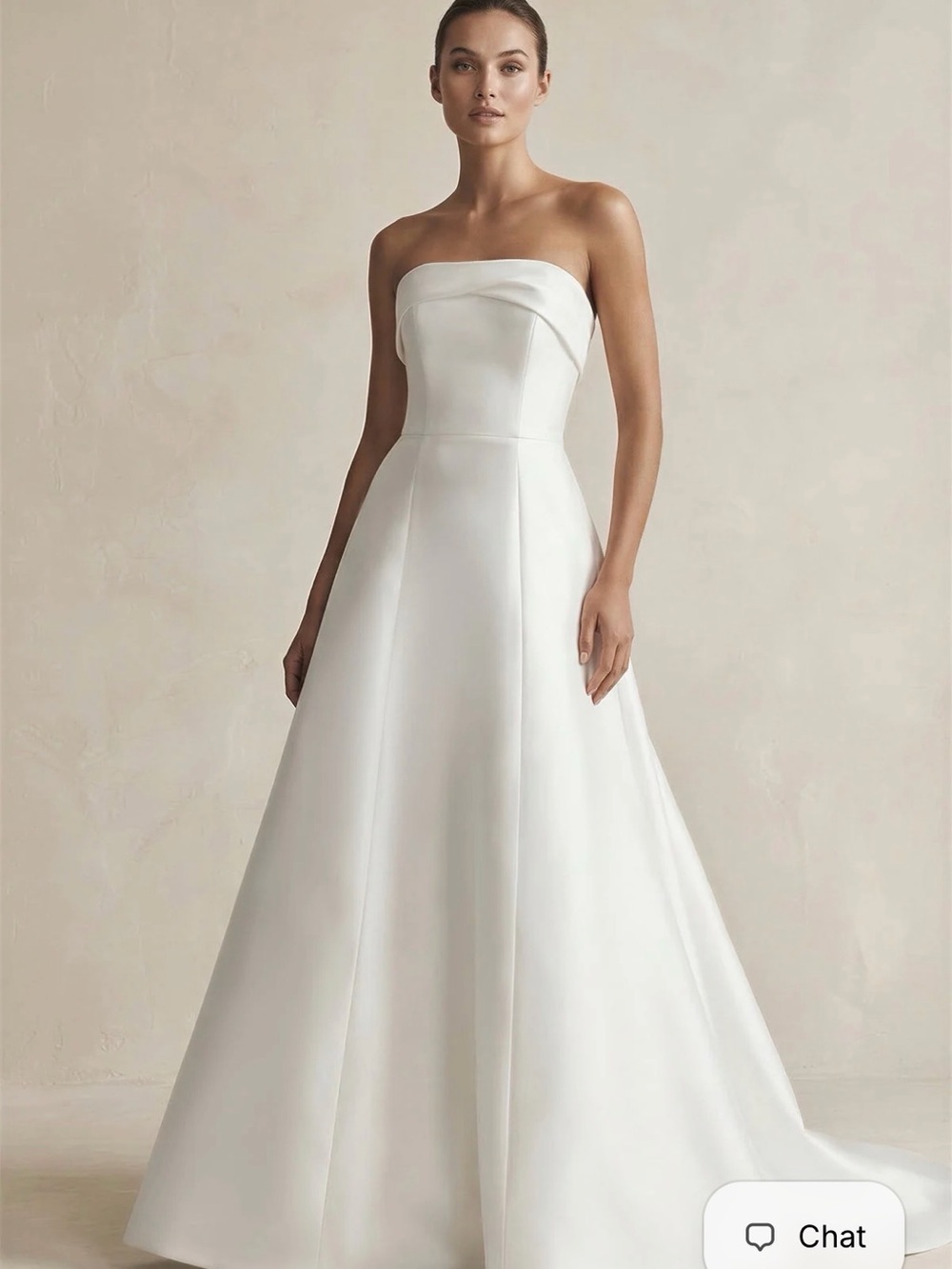 Classic Strapless A-Line Wedding Dress in White